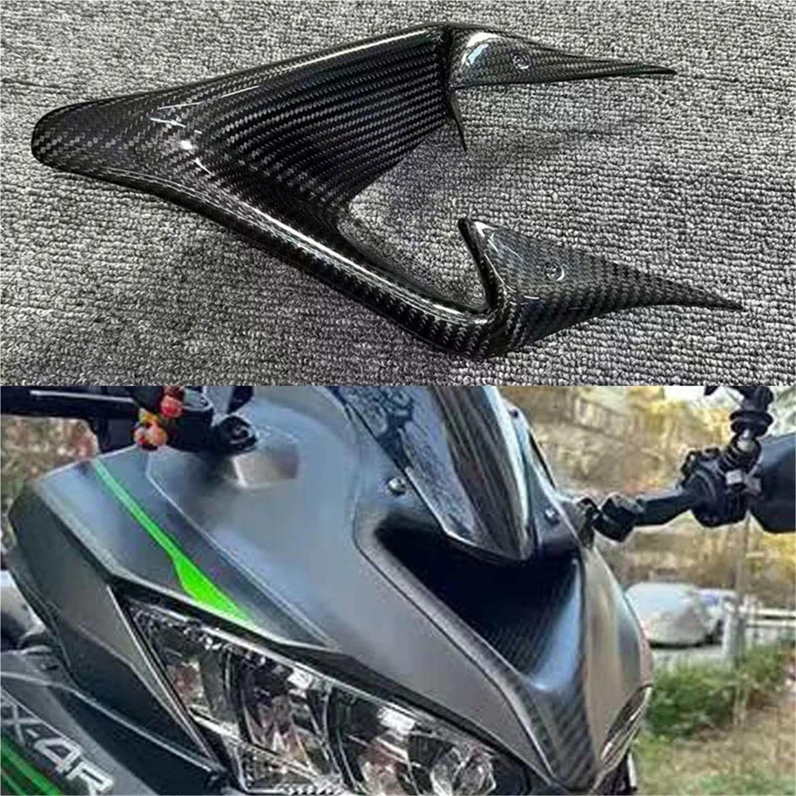 Front Bumper Splitter dachowy Pasuje do KAWASAKI Ninja ZX4R ZX4RR ZX-4R ZX25R Zestaw dolnego spojlera przedniego, osłona wlotu powietrza