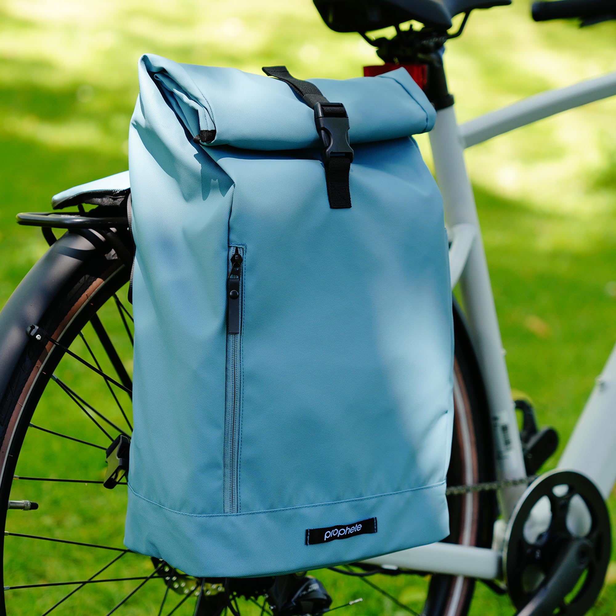 Prophete Seitenpacktasche/Rucksack 16L – wasserdichte Fahrradtasche mit Rucksackfunktion, 29 x 40 x 14 cm, vielseitige Gepäckträgertasche, Farbe: blau