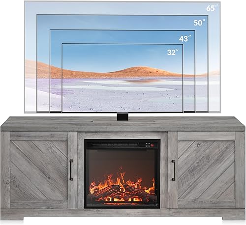 Miniatura 6 de BELLEZE Hilo 58" puerta de granero TV consola para televisores de hasta 65"