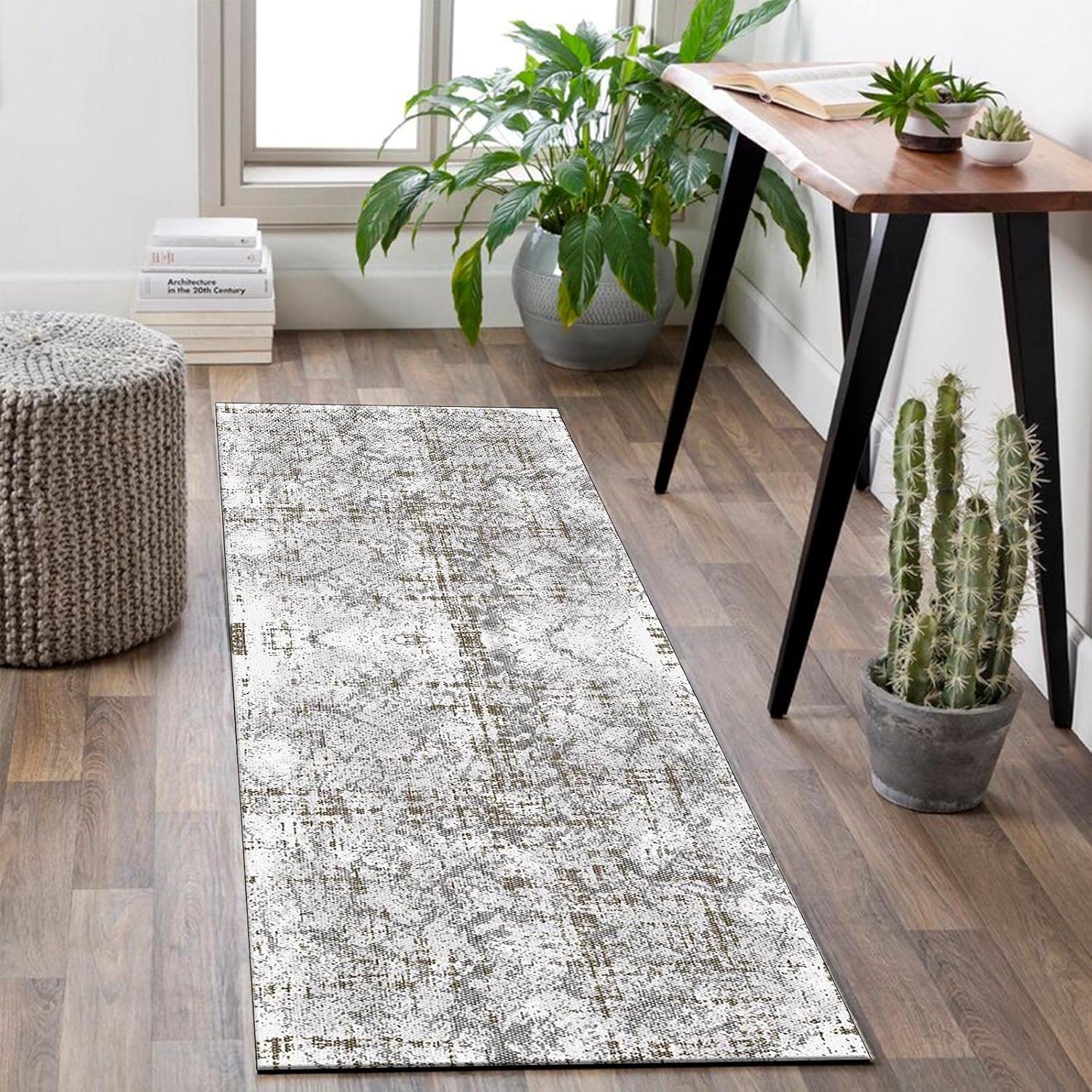 Hallway Rug Runner Non Slip 3'x25' Modern Washable Long Hallway Rug for Bedroom