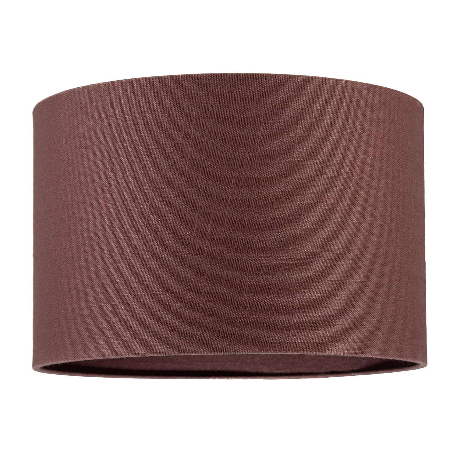 Chic Designer Cinnamon Reddish Brown Textured Linen Fabric Circular Lamp Shade | 30cm x 20cm | Matching Fabric Lining the Inside by Happy Homewares