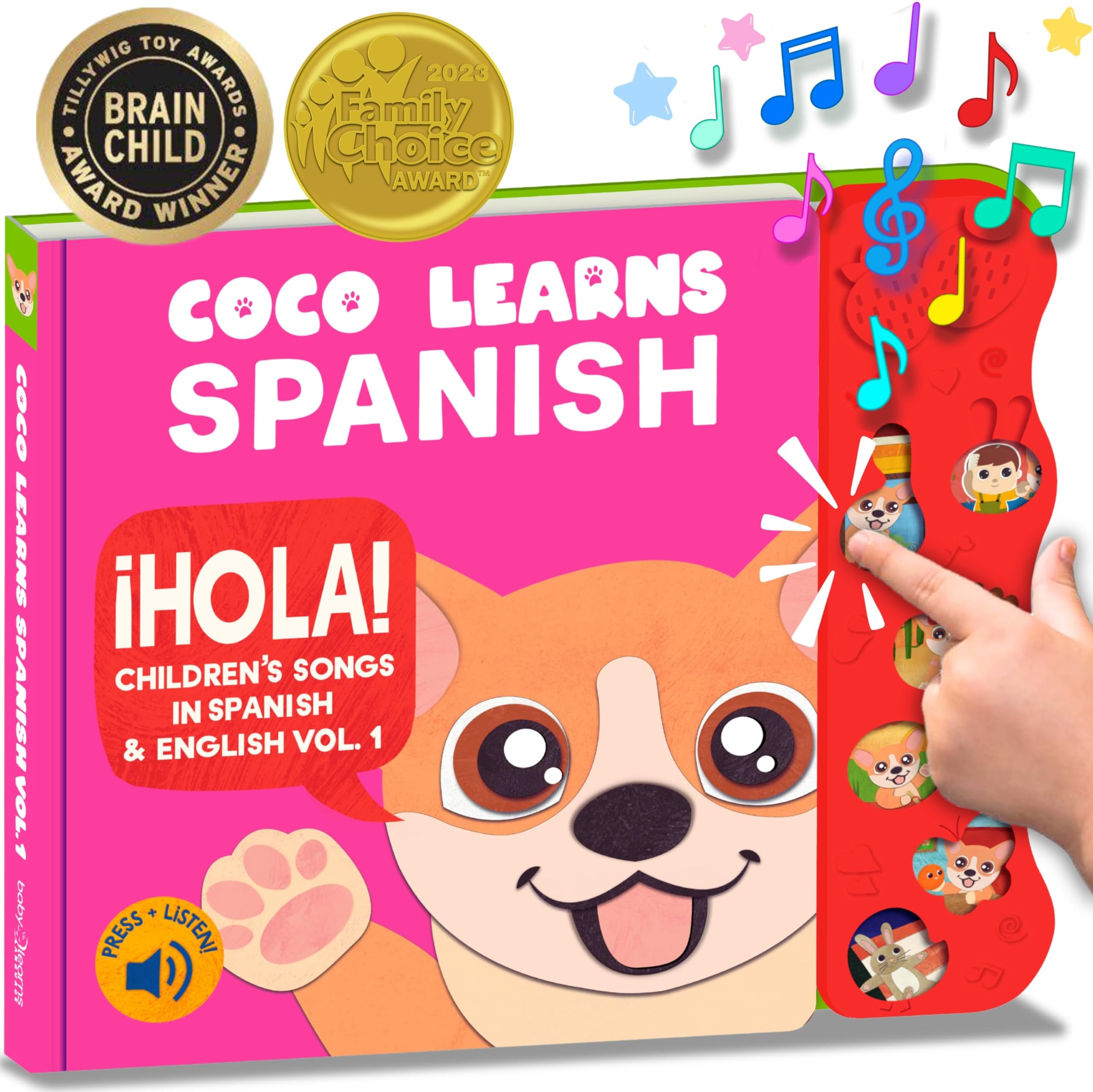 - Vol. 1 - Book for Toddlers 1-3 โ Musical Books for Kids, Interactive Baby Sound Book, Educational Song Learning Toys, Bilingual Music Toy for Babies, Libros para ninos en Espanol