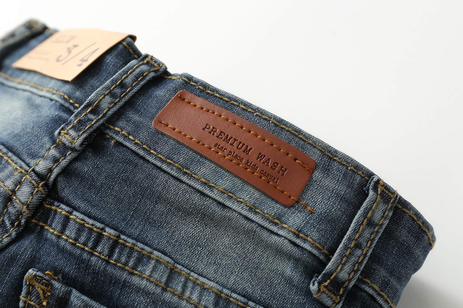 KIDSCOOL SPACE Jean bébé Fille garçon, Bande élastique à Anneau en D à l'intérieur d'un Pantalon en Denim déchiré