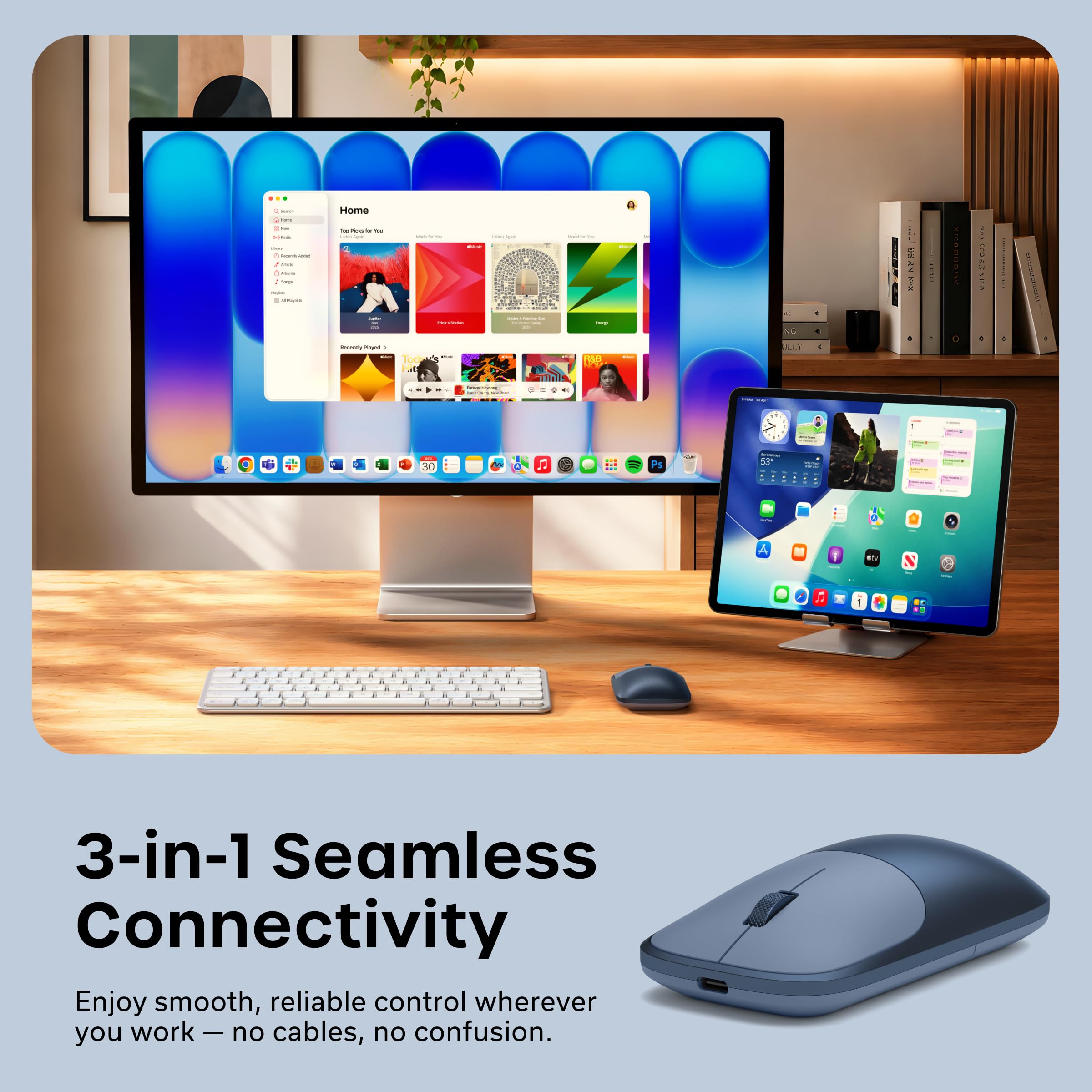 Satechi Bundle Mouse Wireless Slim EX e Hub USB-C OntheGo 5 in 1 (Indaco) Bundle