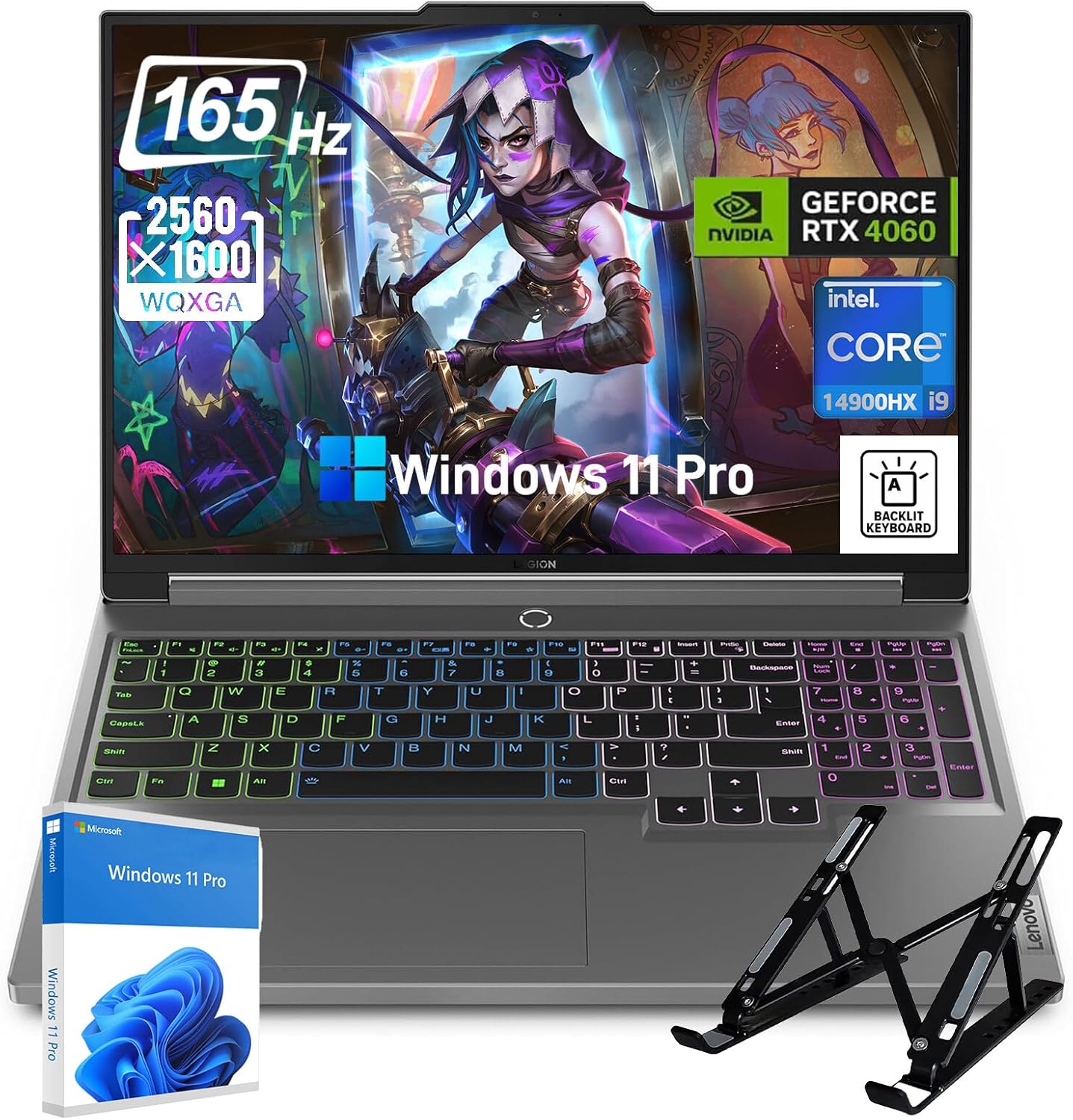 Lenovo Legion 5i 16" Gaming Laptop - WQXGA 2.5K 165Hz Display, Intel Core i9-14900HX, 64GB DDR5, 2TB SSD, GeForce RTX 4060, RGB Backlit Keyboard, Wi-Fi 6E, Win 11 Pro, w/mewhaul Accessories