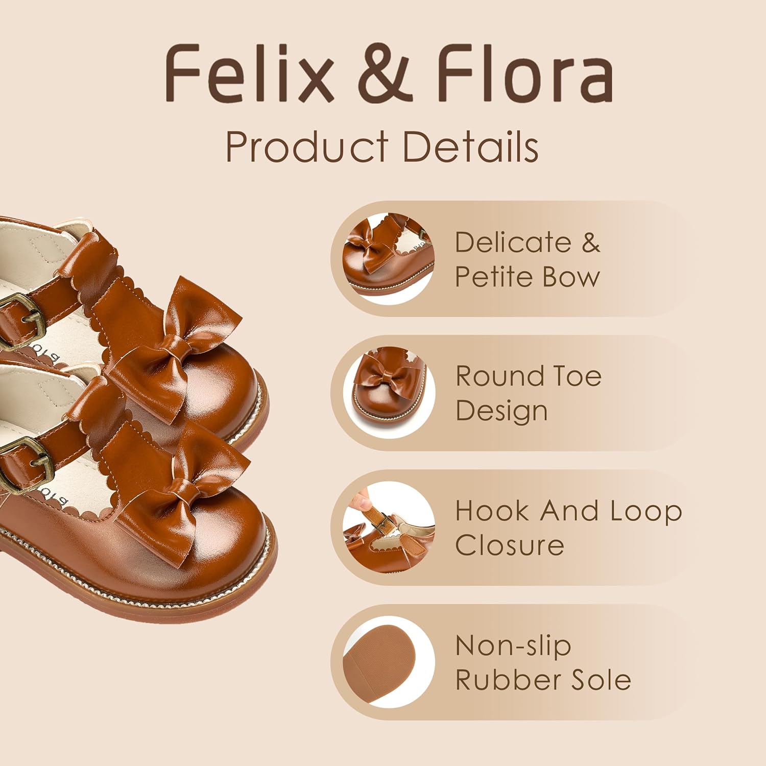 Felix & Flora Toddler Little Girl Mary Jane Dress Shoes - Ballet Flats for Girl Party School Shoes - Image 5