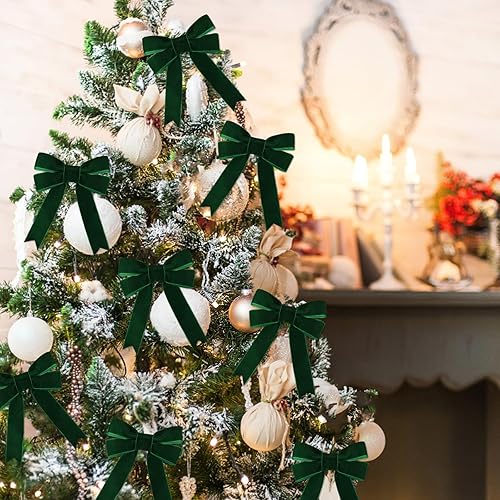 Miniatura 2 de Cinta de terciopelo verde de 10 yardas de 1 pulgada para árbol de Navidad, cinta de terciopelo de Navidad para envolver regalos, manualidades, arco,