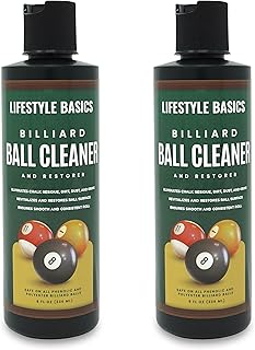 Billiard Ball Cleaner and Restorer Polish 2-Pack | All-in-One Pool Ball Cleaner | Removes Chalk Residue, Dust, Dirt, and Grime