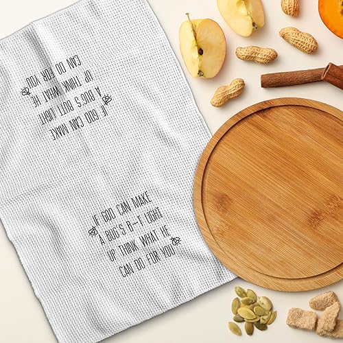 Miniatura 6 de TUNW If God Can Make A Bug's Light Up Think What He Can Do for You - Divertidas toallas de cocina cristianas, suaves y absorbentes, toallas de mano