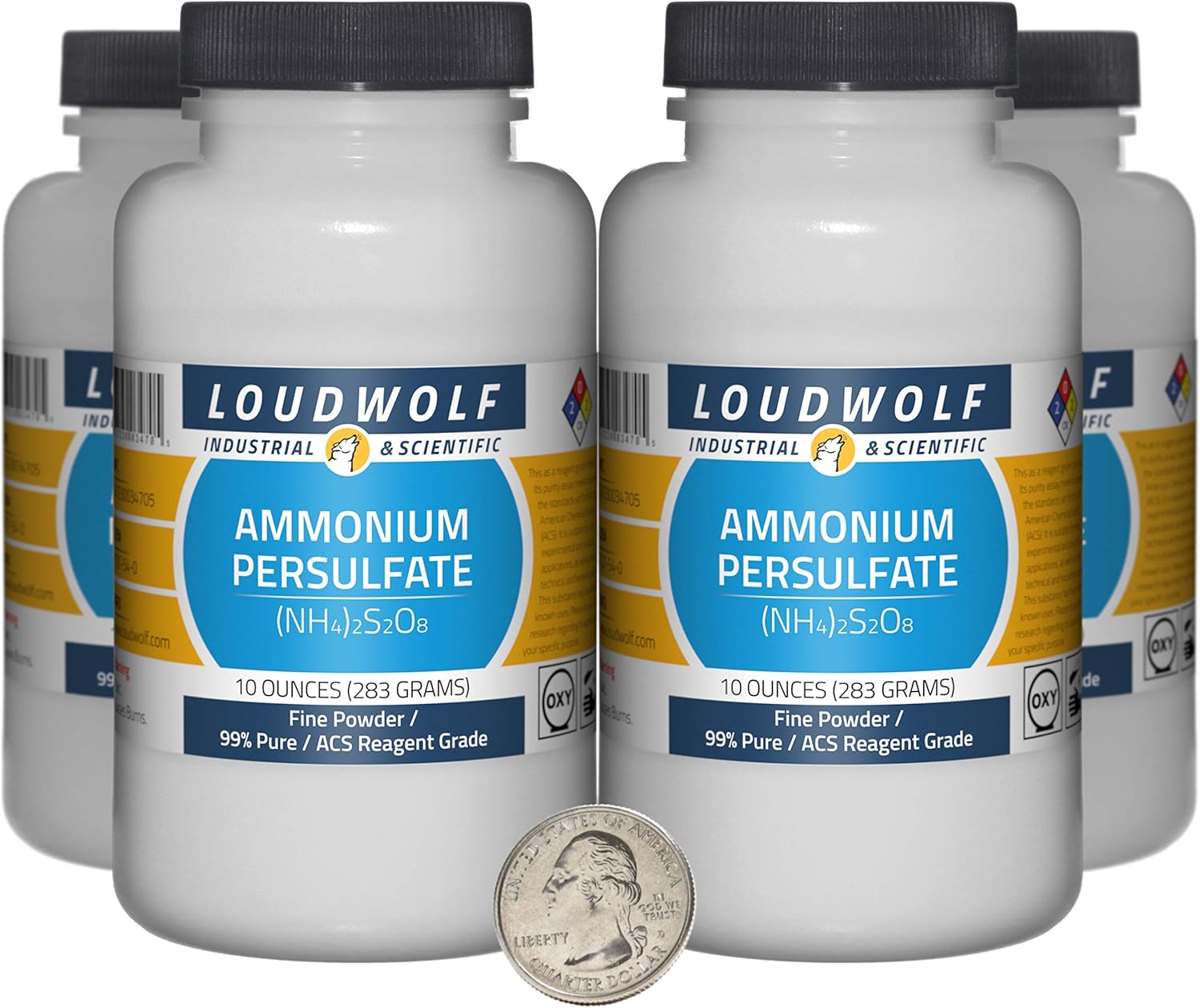 Ammonium Persulfate / 1.9 Pounds / 3 Bottles / 99% Pure ACS Reagent Grade/Fine Powder