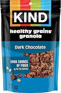 Kind Healthy Grains Granola, Dark Chocolate Clusters, Gluten Free, Healthy Snack Mix, 10g Protein, 11oz, 1 Count