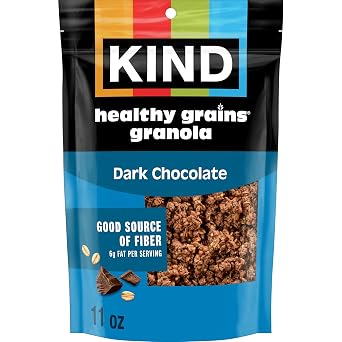 Kind Healthy Grains Granola, Dark Chocolate Clusters, Gluten Free, Healthy Snack Mix, 10g Protein, 11oz, 1 Count