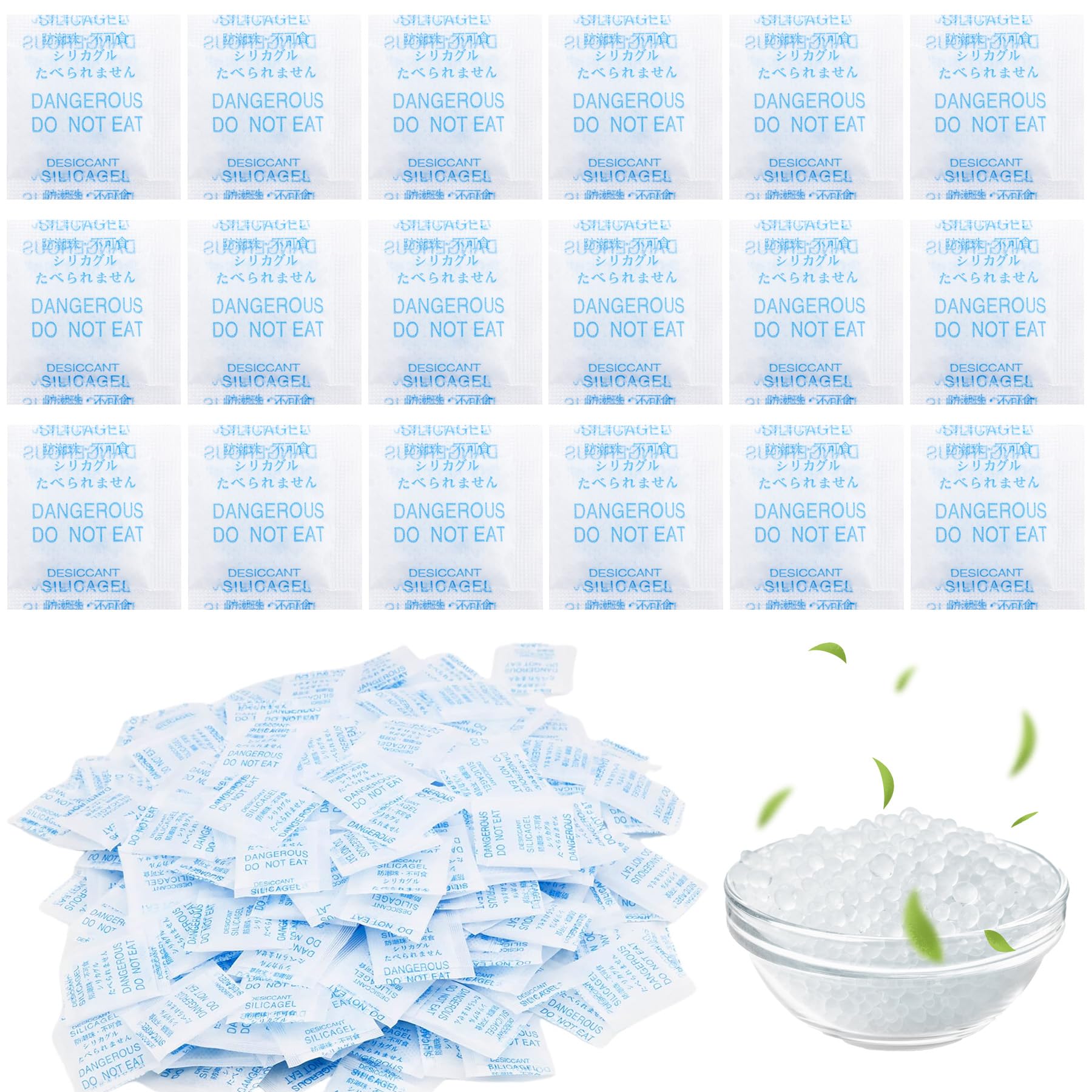 Bolsas de Silica Gel 250 uds 1g Antihumedad para Electrónicos Ropa Alimentos