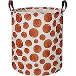 HKEC 19.7 Basketball Laundry Basket,Dirty Clothes Laundry Hamper,Waterproof Foldable Toys Storage Bin,Room Decor, Gift Baskets, Baby Nursery Hamper(Bright basketball)