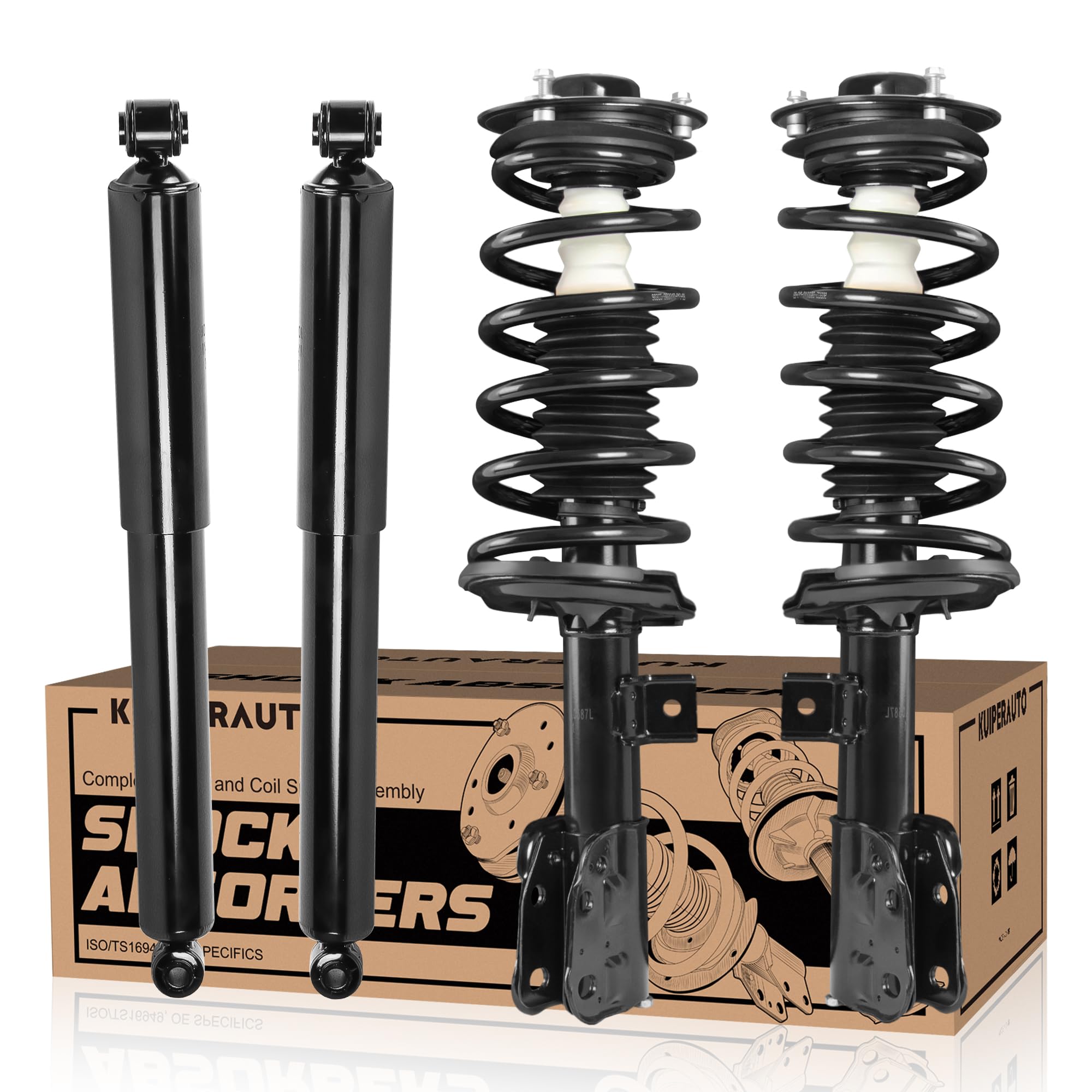 172527 172526 911258 Complete Front Rear Struts Coil Spring Assembly Compatible for 2007-2009 Chevy Equinox/Pontiac Torrent 4x Front & Rear Replacement Shock Absorbers