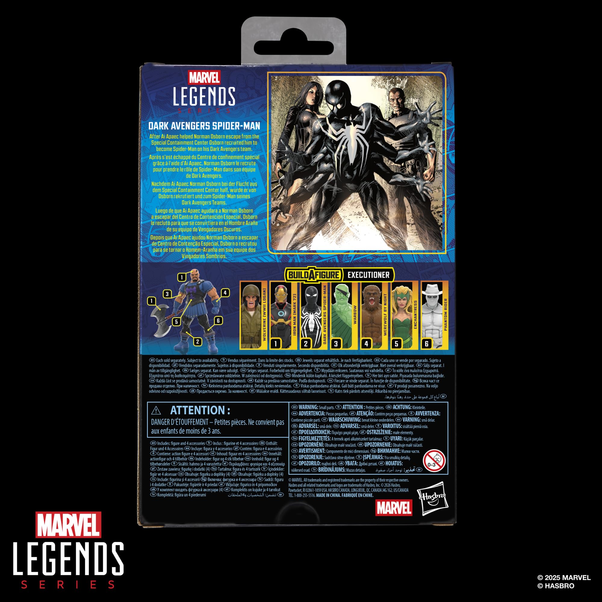 Hasbro Marvel Legends Series - Spider-Man Dark Avengers, action figure ispirata ai fumetti degli Avengers