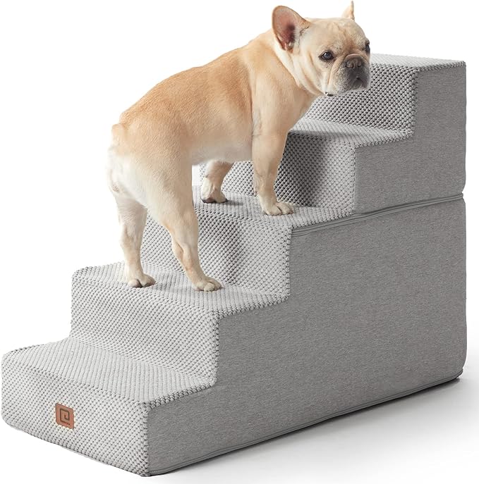 EHEYCIGA Dog Stairs for High Bed 22.5”H, 5Step Dog Steps