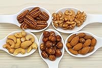 Vista 3 de Nueces mixtas de lujo crudas naturales sin sal (sin cáscara) Compara con almendras orgánicas, nueces, anacardos, avellanas y nueces de Farm Fresh