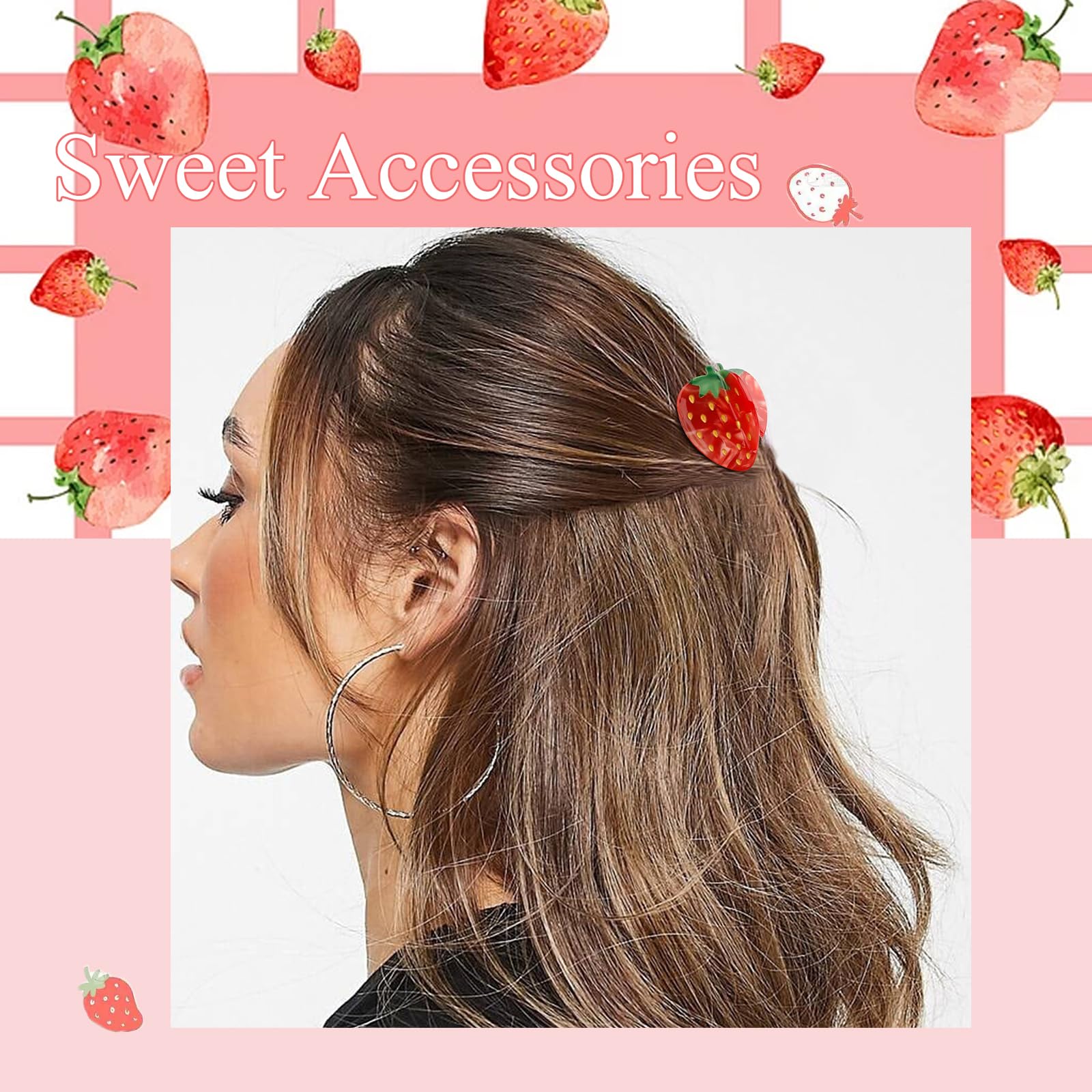 Amazon.co.jp: Hapdoo ストロベリーヘアクリップ、ストロベリーヘアー 