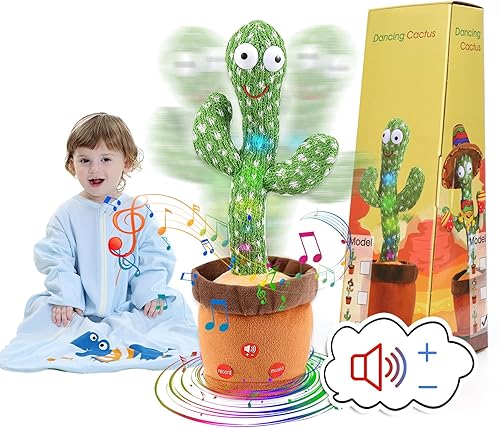 Control de volumen juguetes de cactus bailarín MIAODAM juguetes de cactus para bebés de 1 año juguetes de cactus parlantes repiten lo que dices