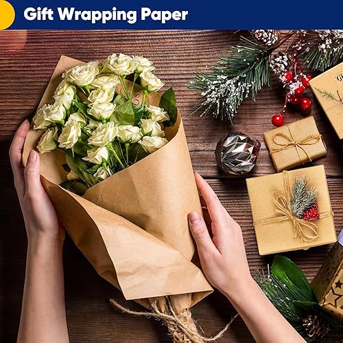 Miniatura 9 de Vanhench Papel de regalo negro de 36 x 1500 pulgadas (125 pies), rollo de papel kraft de color sólido para tablón de anuncios, construcción de