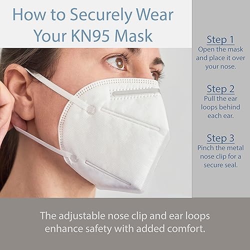 Miniatura 5 de KN95 - Máscara facial desechable  Incluye 20 máscaras  5 capas de protección PM 2.5  Multiuso polvo y filtración de partículas, pieza de nariz