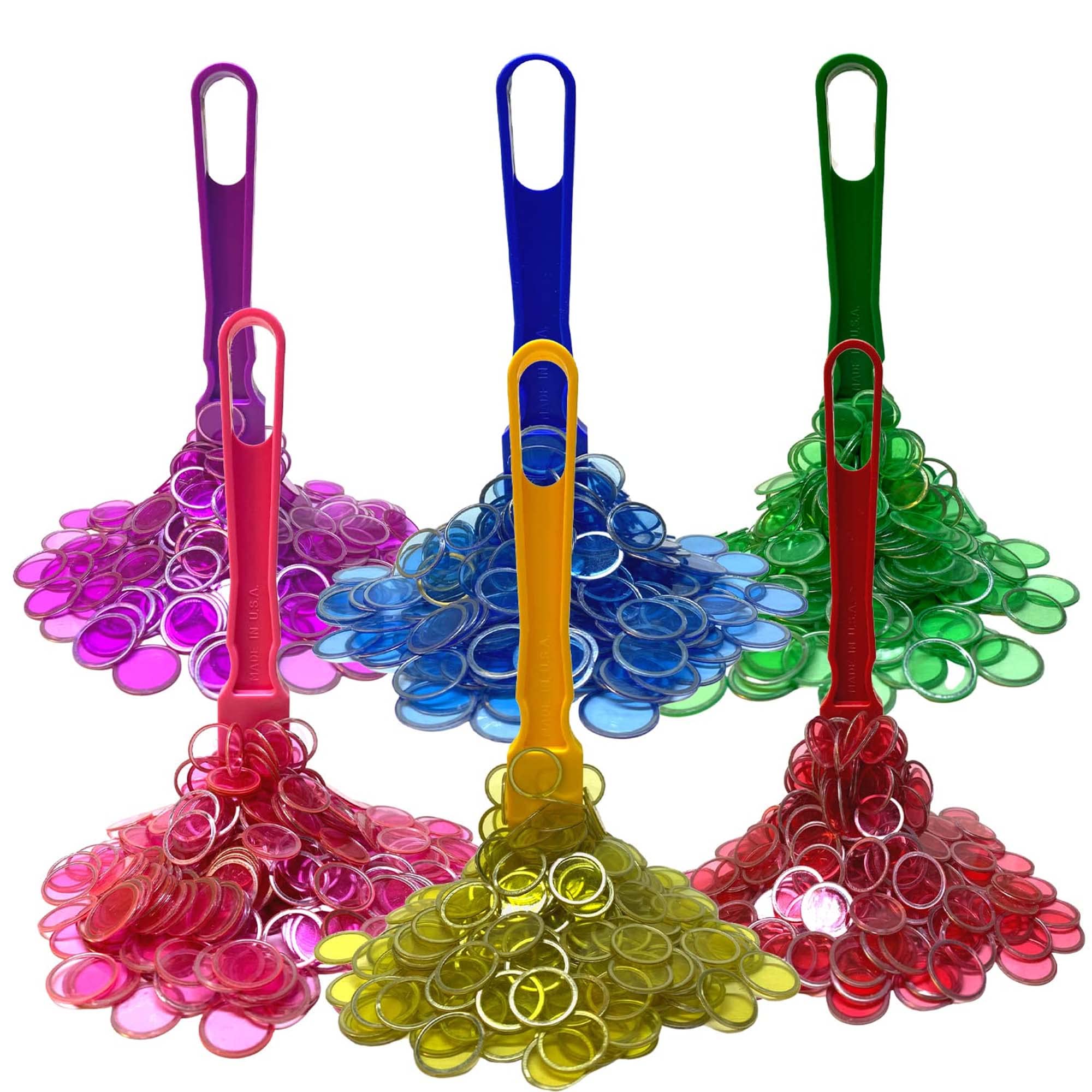 MR CHIPS Made in USA Magnetic Wands and 3/4 Inch Plastic Chips with Metal Rings - Pack of 4 5 6 7 Reusable Bag