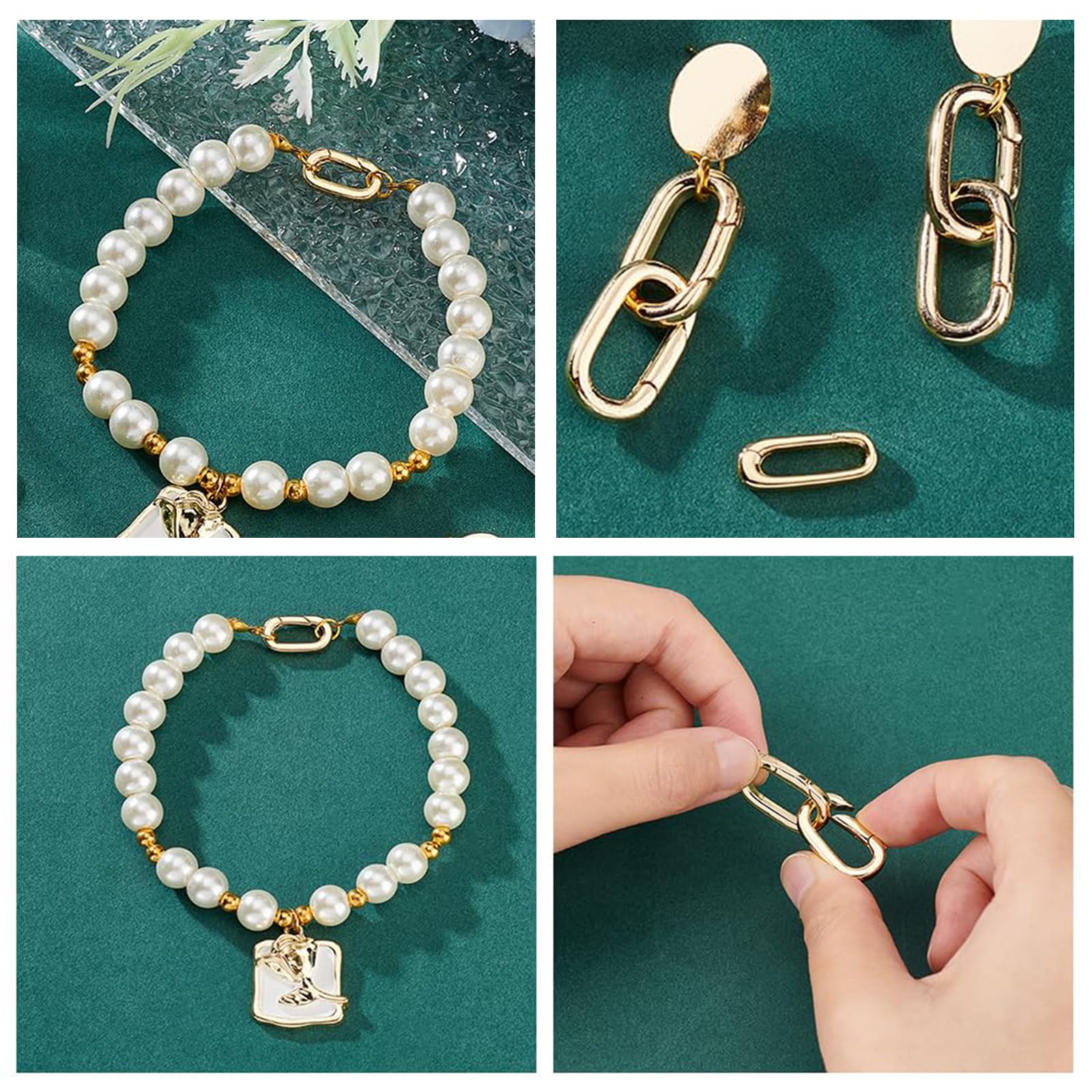 Goiern Lot De 10 Fermoirs Ovales Plaqués Or 18 Carats