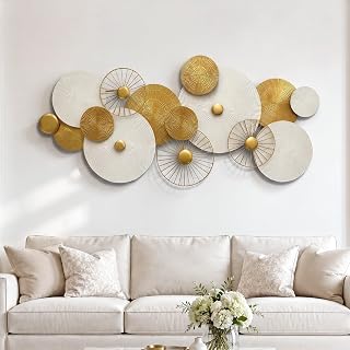 Generisch Große moderne Wanddeko, 3D abstrakte Kreise Wanddeko Wohnzimmer. Elegante Wanddeko Metall für Schlafzimmer, Esszimmer und Flur.