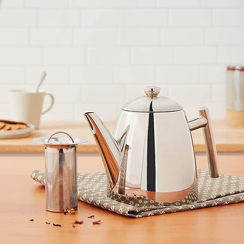 Miniatura 2 de Frieling Tetera de acero inoxidable 188 con infusor calentador de té con infusor de tetera para té suelto 34 onzas