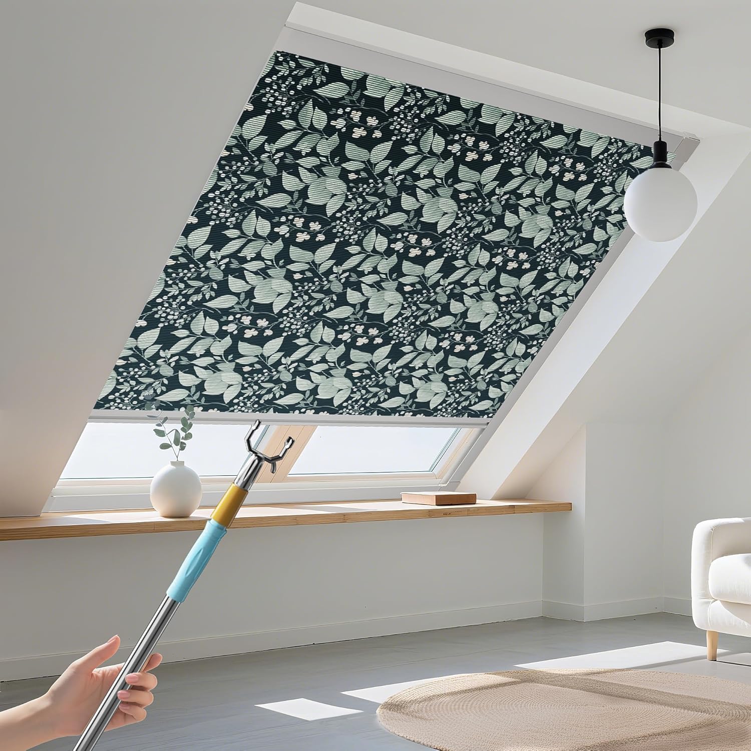 Custom Size Cellular Shades Skylight/Sloping/Vertical Windows Cordless Thermal Insulated UV Protection Waterproof Noise Reduction (Grey - Blackout)