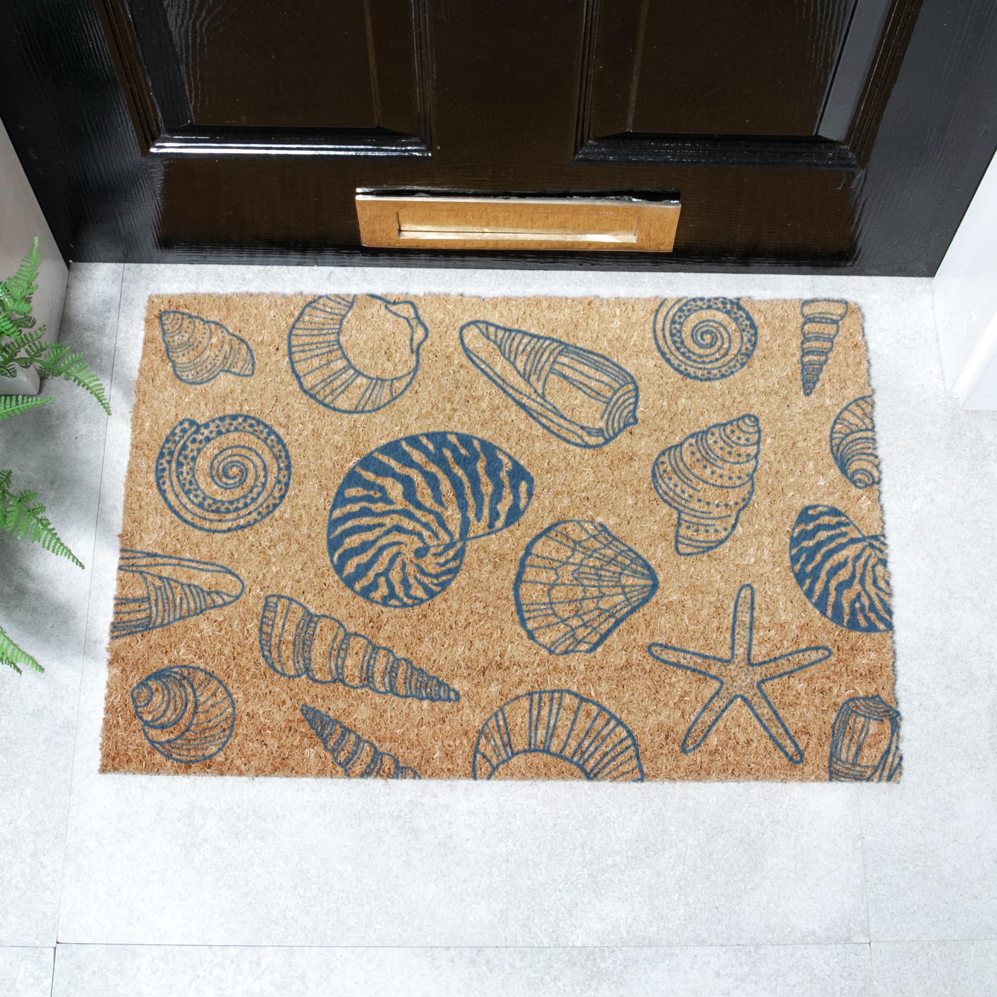 Artsy Mats - Shells Coir Doormat - Made from Tufted Coconut Fibre - Non-Slip Natural Rubber Backed Doormats Indoor - Heavy Duty, Decorative OutDoormats, (60x40cm) โ image 1