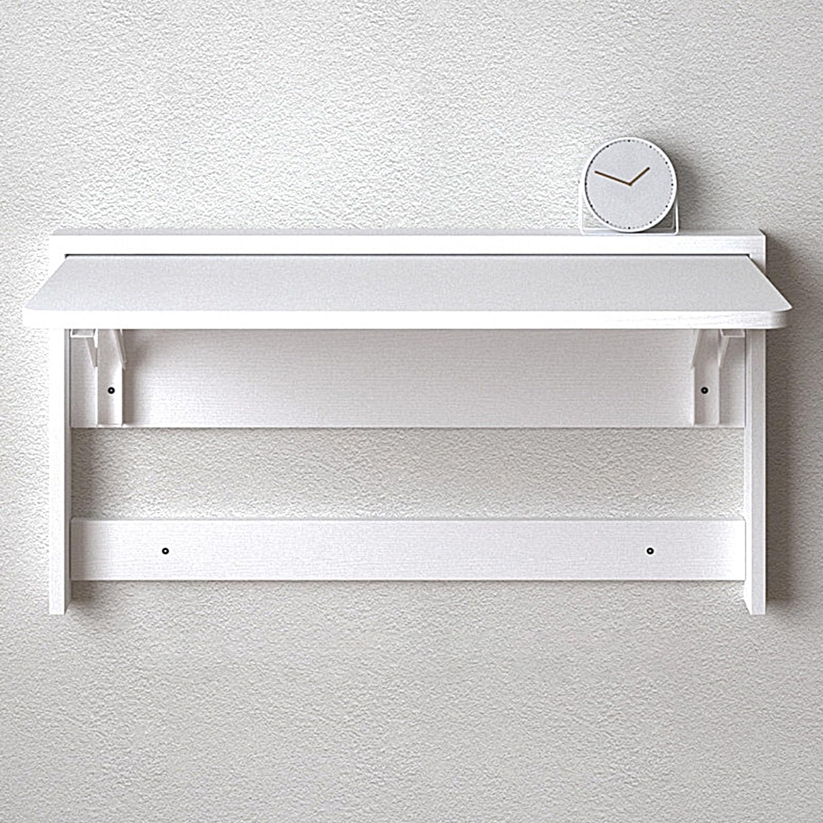 Bureau pliable mural en bois : la solution gain de place pour buanderie
