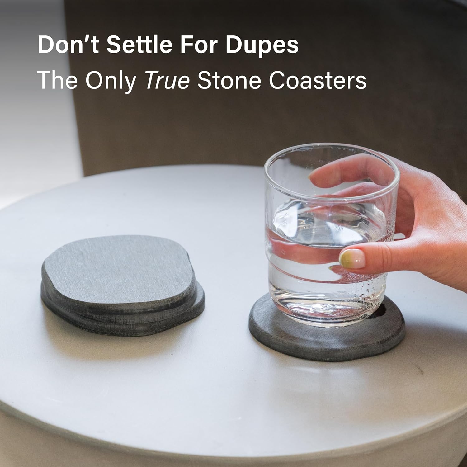 Dorai Home Stone Coaster Set – 4 Absorbent Diatomite Coasters for Instant Drying, Modern Design, Slate Stone - Image 9