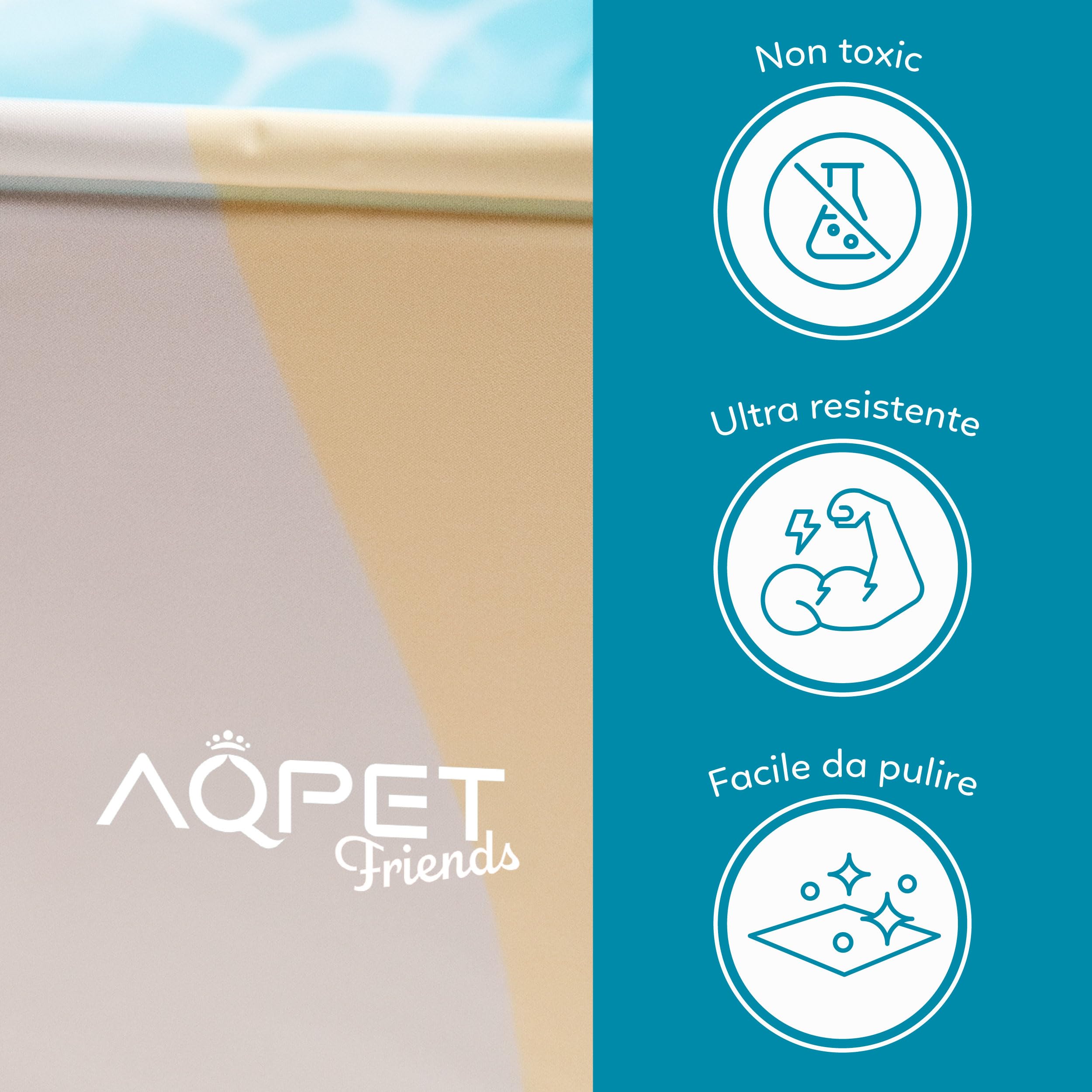AQPET AqpetFriends - Piscina de plástico para Perros y Mascotas, Plegable, para jardín, 120 x 30 cm (ØxH)