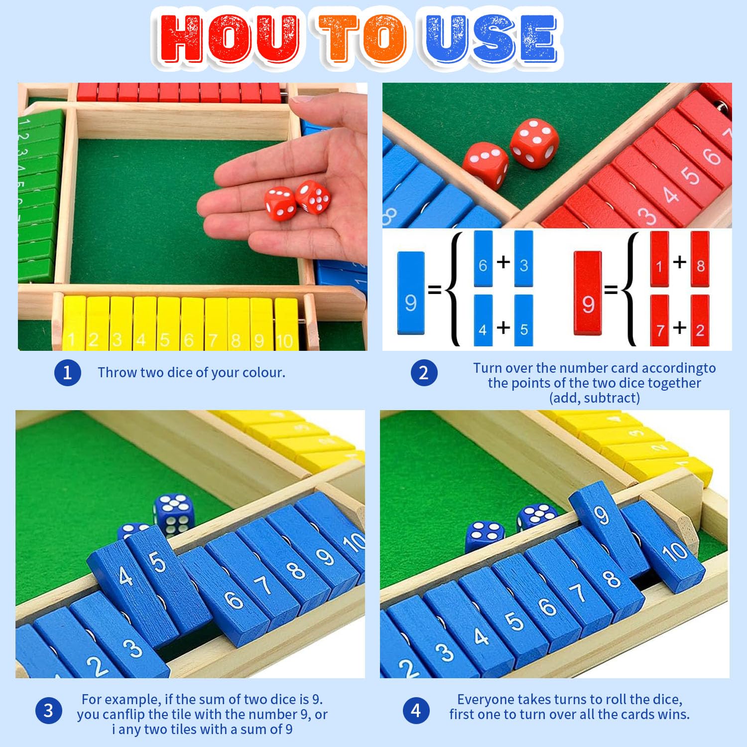 Giochi Da Tavolo Gioco Shut The Box In Legno - Gioco Di Dadi E Strategia Per Fino 1037065 Giochi Da Tavolo Gioco Shut The Box In Legno - Gioco Di Dadi E Strategia Per Fino 1037065