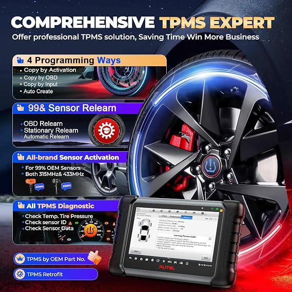 Autel Scanner MaxiCheck MX808S-TS, 2026 Same as MaxiCOM MK900TS MP900-TS TS900 MK808S-TS, Top TPMS Pr0gramming Relearn Retrofit w/ 3000+ Active Tests, 32+ Service, Full System Up of MX900 MK900 MK808S