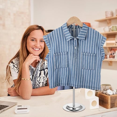 Miniatura 6 de Soaoo Pantalla de camiseta ajustable Soporte flexible de hombro portátil para colgar camisas, percha de metal negro para ropa, proveedor minorista,