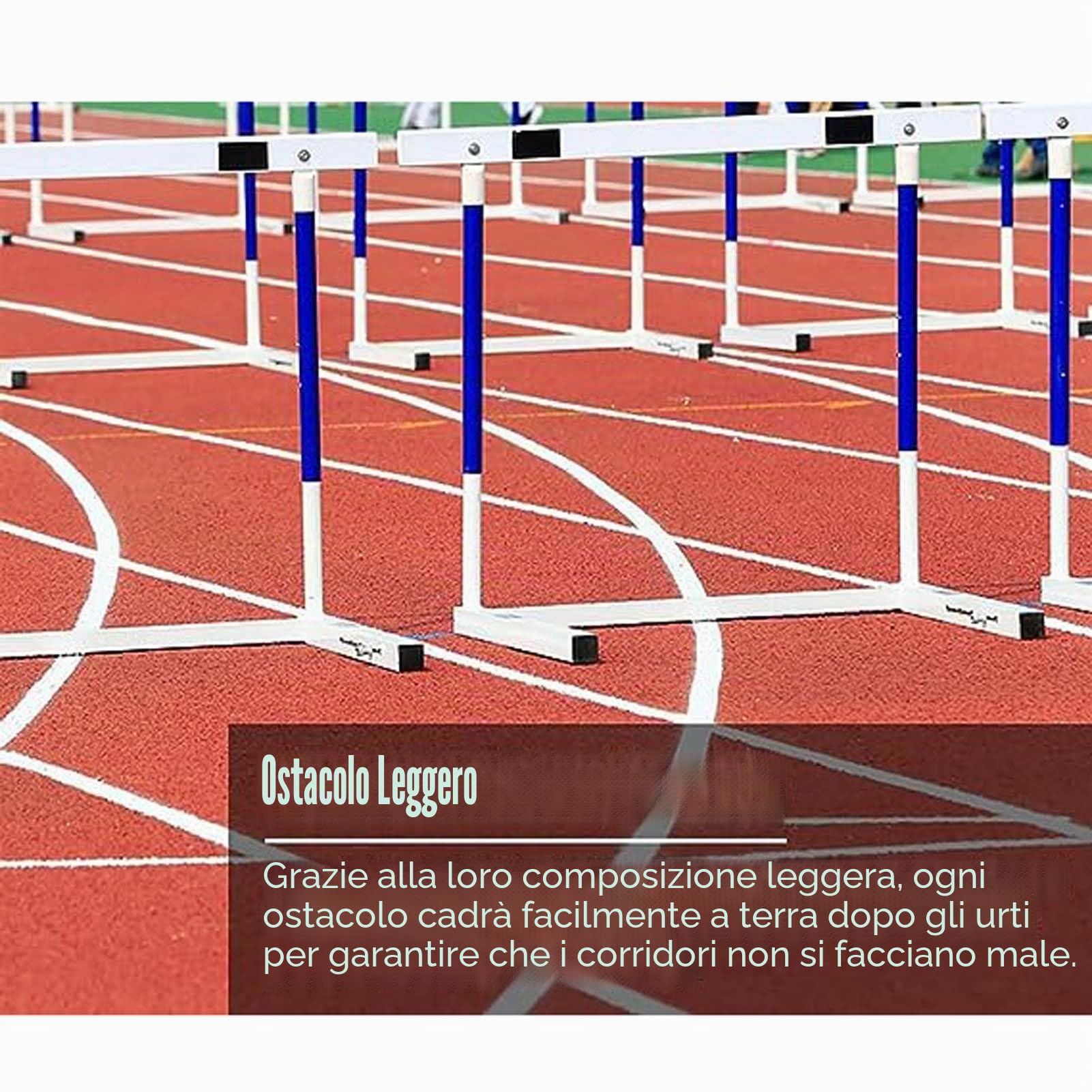 Ostacoli di Atletica Leggera per Atleti Adulti, Ostacoli per Agilità Ad Altezza Regolabile 30-42 Pollici, Set di Pali per Allenamento All'aperto, Ostacolo Professionale