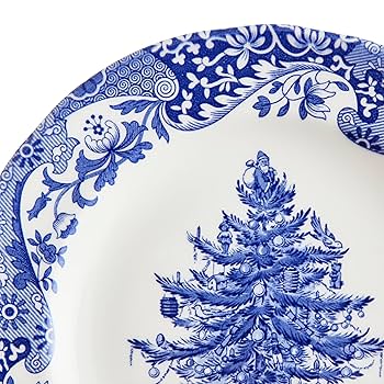 【8枚セット】美品！Spode Blue Italian 青白い風景画 大皿 Blue Italian by Spode