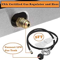 Vista 5 de 1Burner Propane Gas Cooktop,Camping Portable LPG Gas Stove, Auto Ignition Stainless Steel Countertop with regulator burner grate