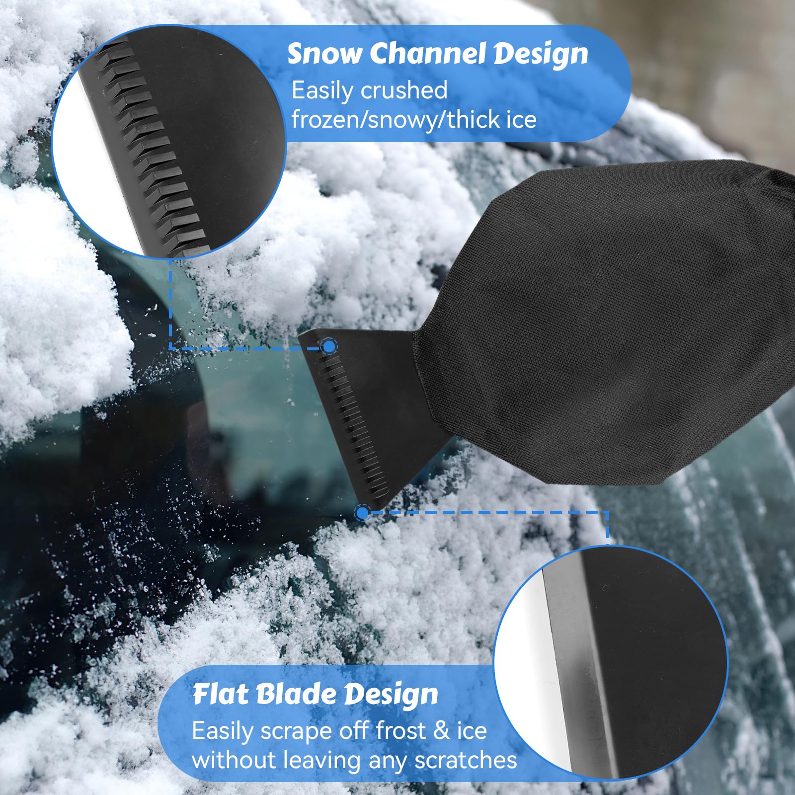 Auto Eiskratzer Set - Rutschfester Griff Für Windschutzscheibe & Seitenfenster