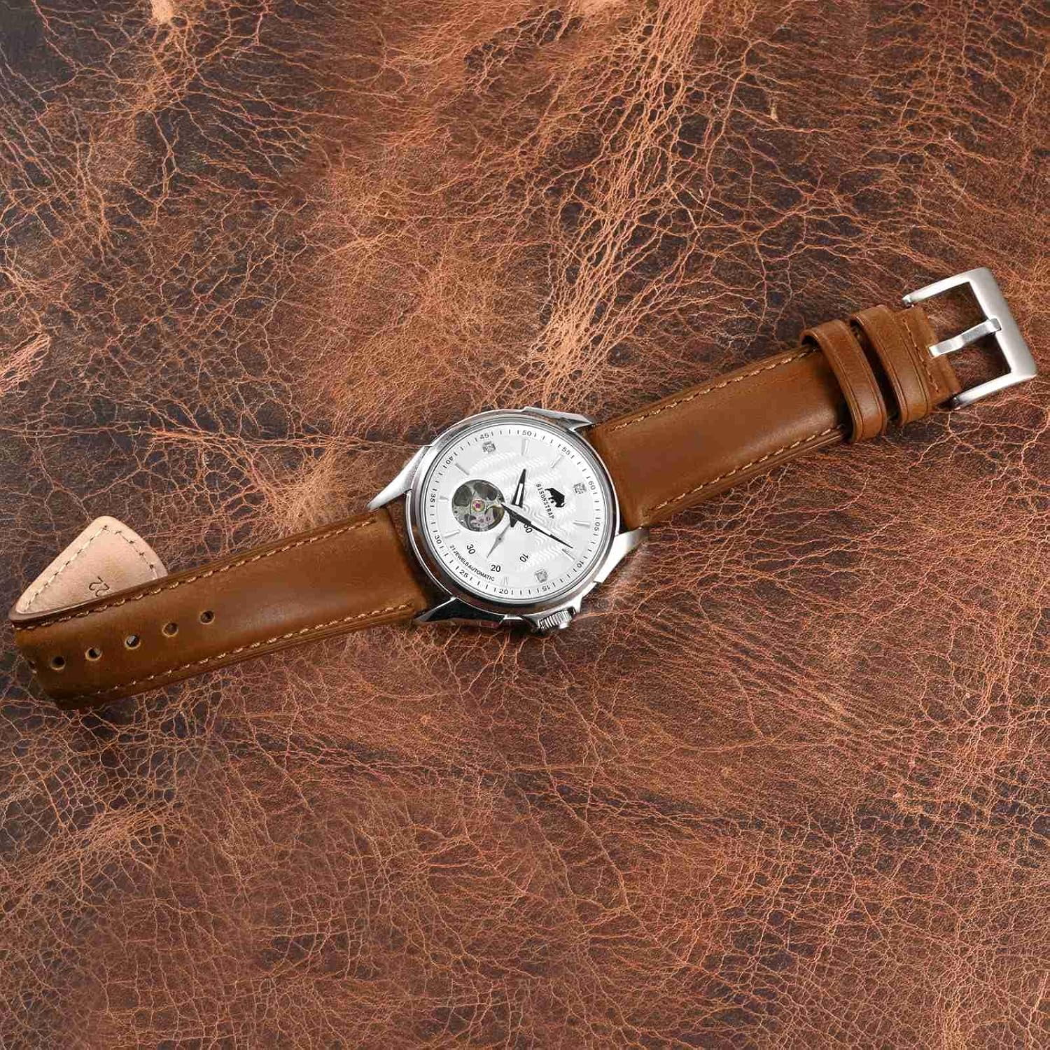 BISONSTRAP Leather Watch Strap for Men and Women, Oil Pull-Up Leather, Quick Release Replacement Bands, Band Width 18mm 20mm 22mm - Image 8