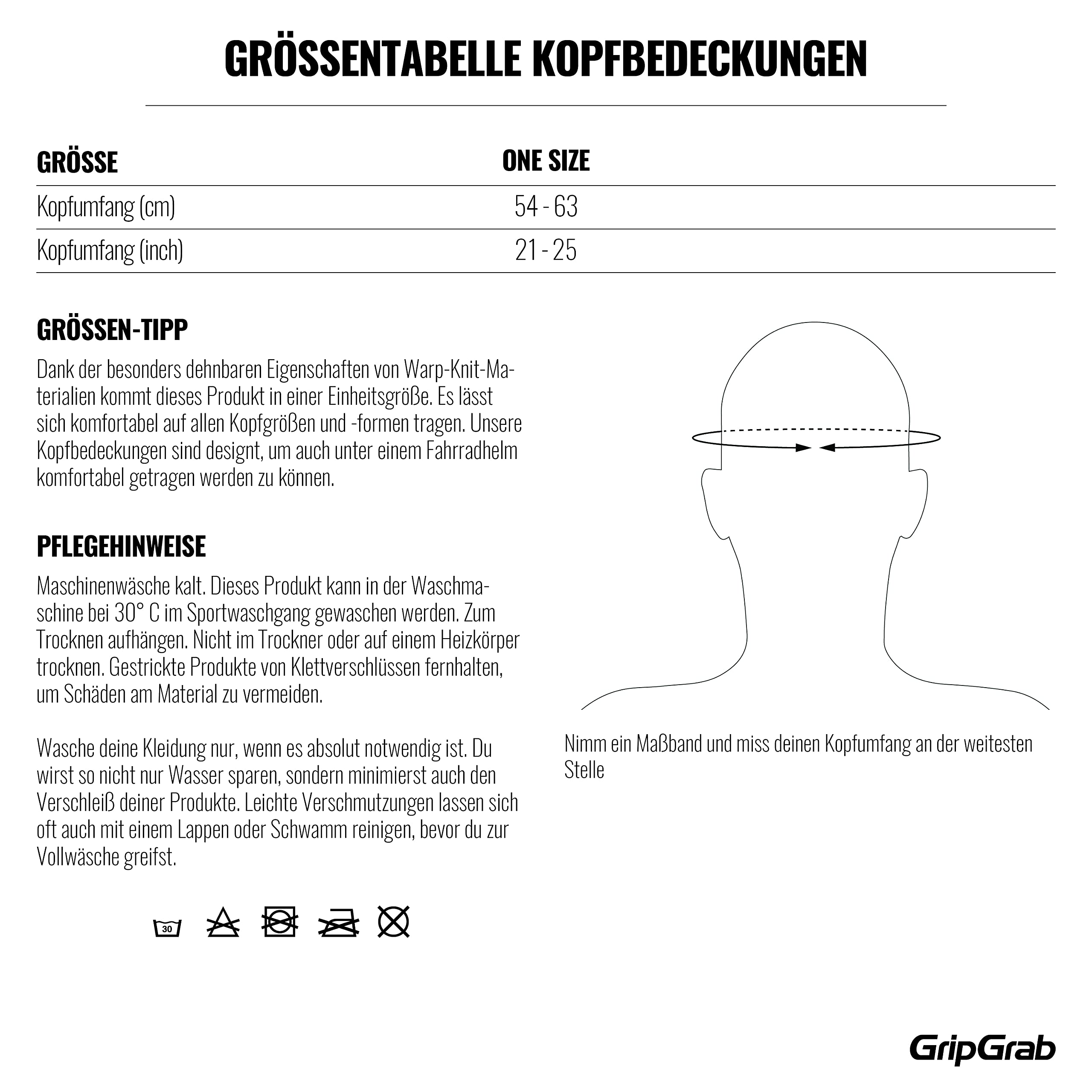 GripGrab Unisex Freedom Seamless Warp Knitted Winter Fahrrad Beanie Mütze, Schwarz, Einheitsgröße EU