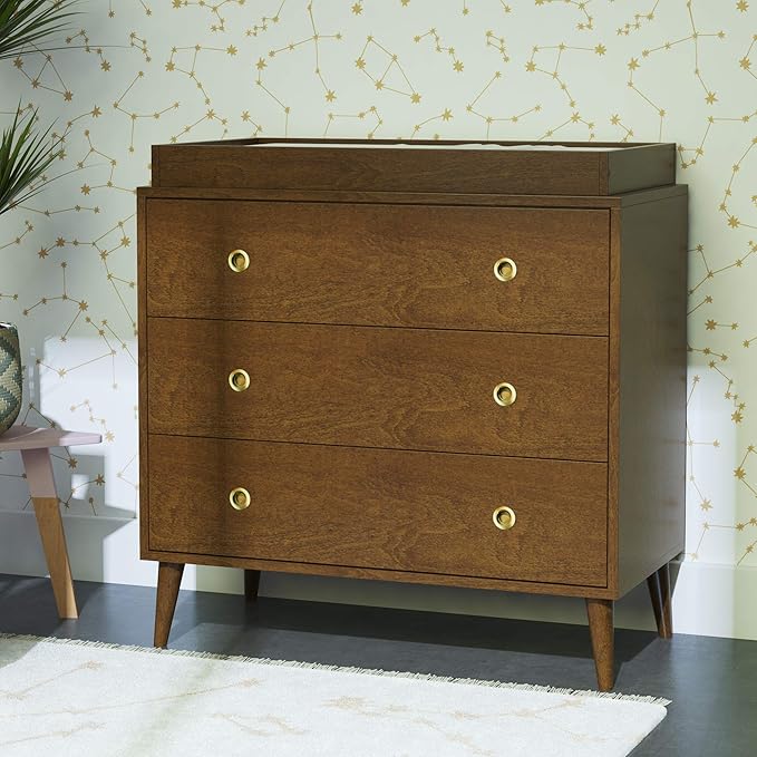 walnut changing table dresser