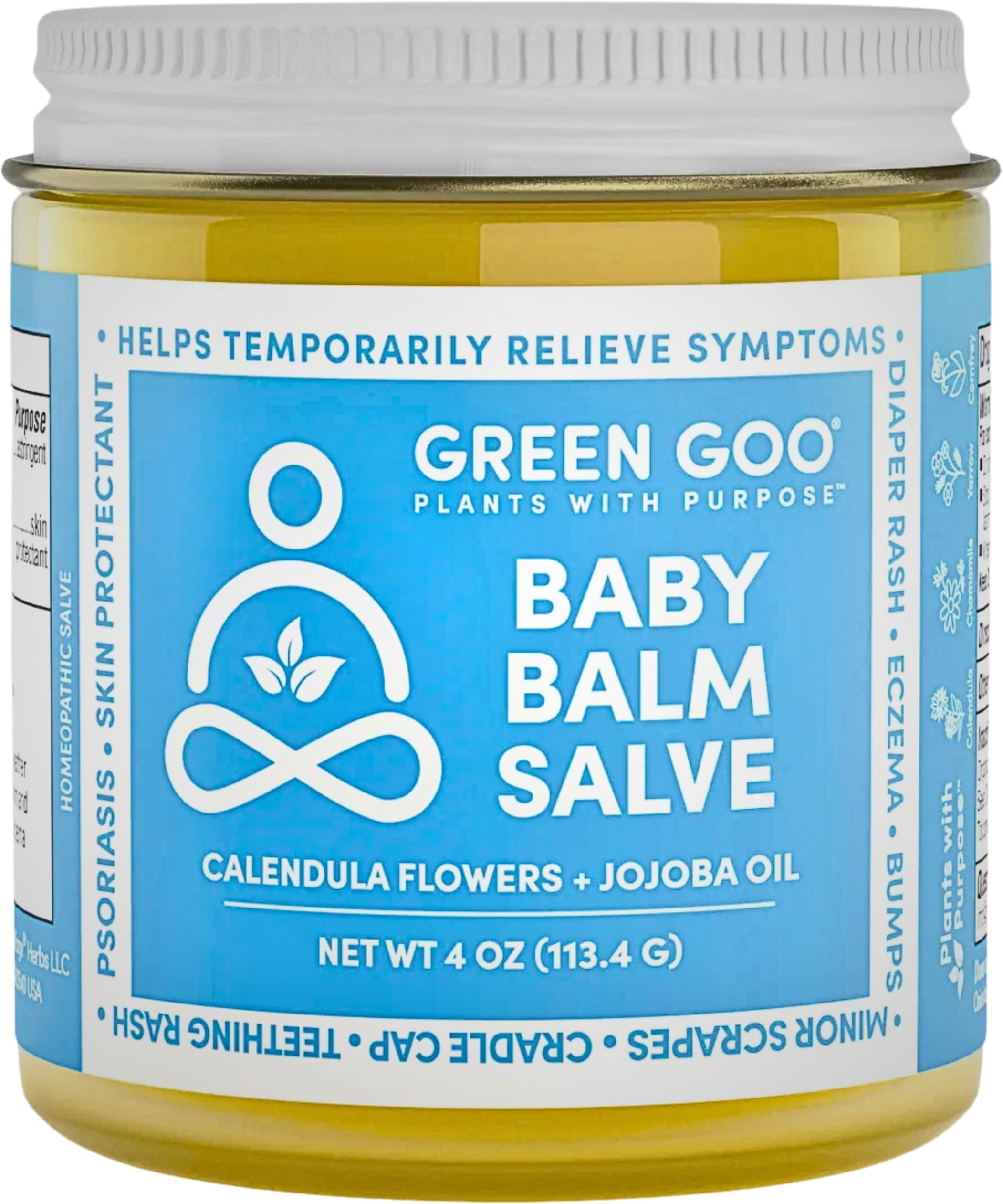 Baby Balm, Organic Gentle Moisturizing & Soothing Baby Lotion, Helps Relieve Skin Irritations, 4 Oz Jar
