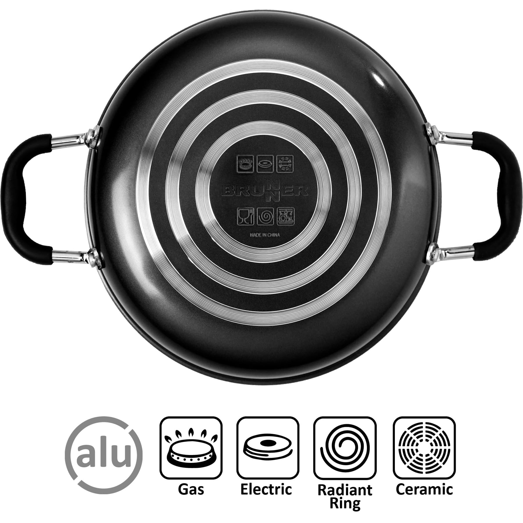 Brunner 0806095N - Ustensiles de Cuisine et Vaisselle de Camping en Aluminium, Jeu Pirate 9+1 Ø 24 cm