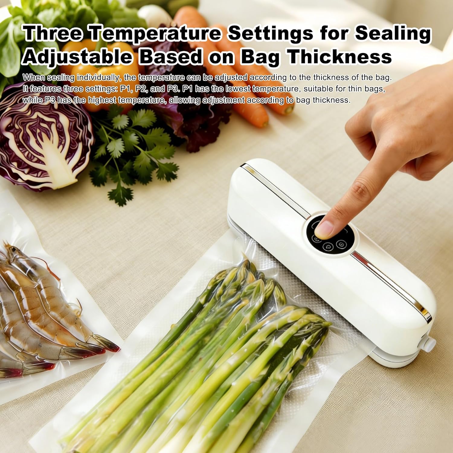 3-in-1 Handheld Vacuum Sealer for Food Bags & Jars, 10 Free Food-Safe Bags, Inflatable for Swim Rings & Balls(Green)