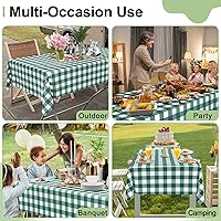 Vista 207 de Smiry Paquete de 10 Manteles Desechables de Cuadros Vichy Azules - 54" x 108" Mantel de Plástico de Servicio Pesado, Cubiertas de Mesa Impermeables