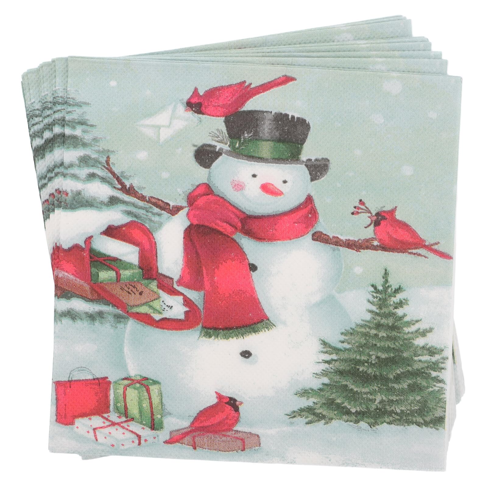 100 Piezas Servilletas Navideñas Estampadas Unidades de Servilletas de Papel para Fiestas y Decoración de Navidad Dibujos Animados de Invierno para Restaurante o Hogar